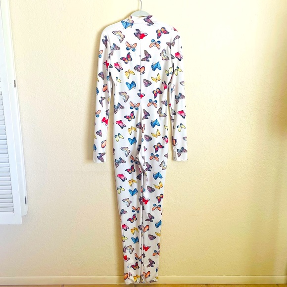 Vintage Ivory Butterfly Jumpsuit Bodysuit~Size M - Picture 14 of 14